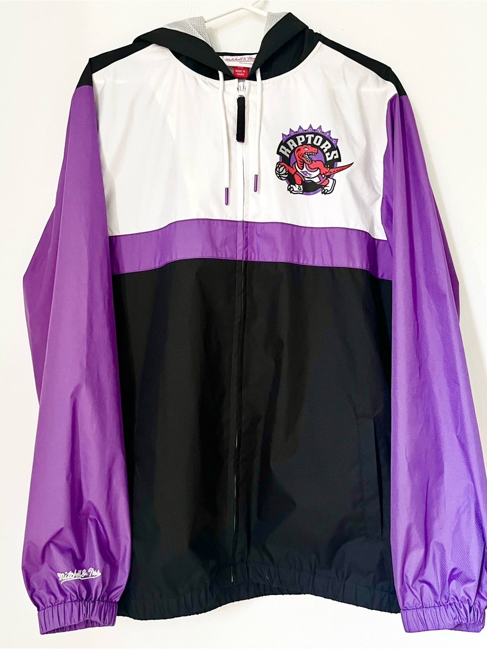 NBA Purple Black White Colorblock Windbreaker Jacket
